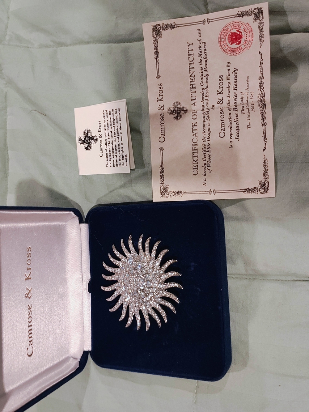 Camrose & Kross Silver Crystal Sunburst Brooch
